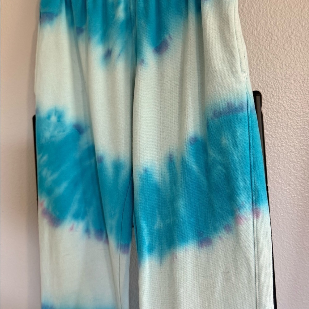Spiritual Gangster Rainbow Perfect Sweats Joggers Blue/White Tie-Dye. Small. - Picture 5 of 13